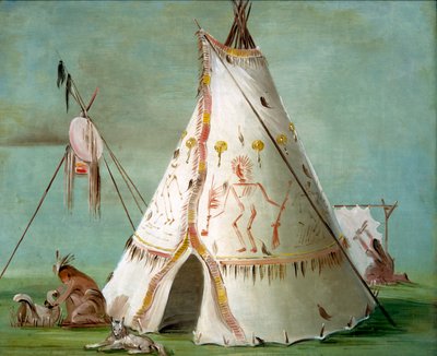 Logia de cuervos de veinticinco pieles de búfalo de George Catlin