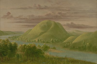 Curiosos acantilados herbosos, río St. Peter, 1861-1869 de George Catlin