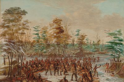 De Tonty Demandando Paz en el Pueblo Iroqués de George Catlin