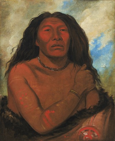 Duhk-gits-o-ó-see, Oso Rojo, Guerrero Distinguido de George Catlin