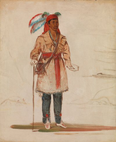 Ee-tów-o-kaum, A ambos lados del río, Jefe de la tribu de George Catlin