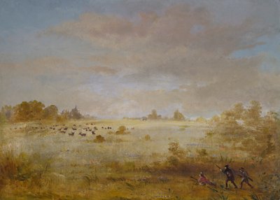 Alce pastando en una pradera otoñal, 1846-1848 de George Catlin