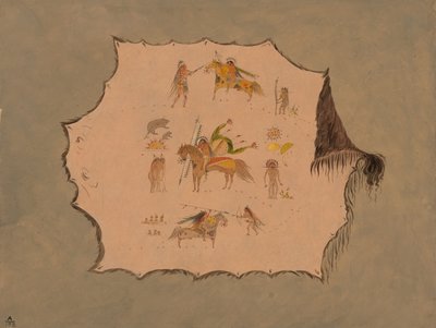 Facsímil de una túnica de doctor Pawnee con diseños profesionales fantásticos, 1861-1869 de George Catlin