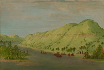El padre Hennepin dejando el Mississippi para unirse a La Salle. 8 de mayo de 1680, 1847-1848 de George Catlin