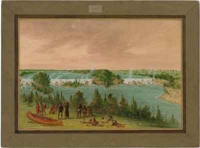 Padre Hennepin y Compañeros en las Cataratas de St. Anthony. 1 de Mayo de 1680 de George Catlin