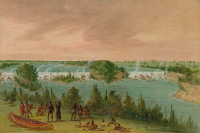 Padre Hennepin y compañeros en las cataratas de St. Anthony. 1 de mayo de 1680, 1847-1848 de George Catlin