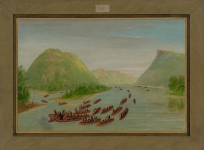 El Padre Hennepin y dos compañeros hechos prisioneros por los Sioux, abril de 1680, 1847-48 de George Catlin