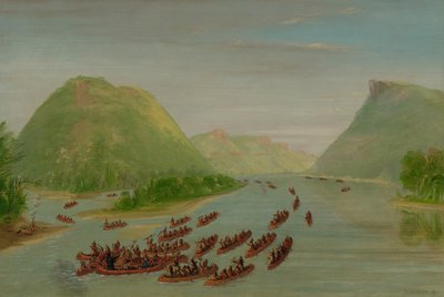 El Padre Hennepin y Dos Compañeros Hechos Prisioneros por los Sioux. Abril 1680, 1847-1848 de George Catlin