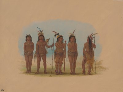 Cinco indios caribes, 1854-1869 de George Catlin