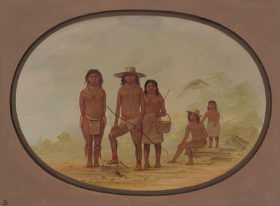 Cinco indios mayas de George Catlin