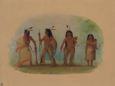 Cuatro indios Apachee de George Catlin