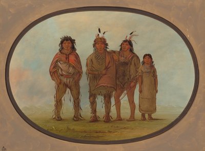 Cuatro Indios Dogrib, 1855-1869 de George Catlin