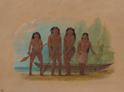 Cuatro indios fueguinos de George Catlin