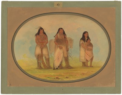 Cuatro indios Kiowa de George Catlin