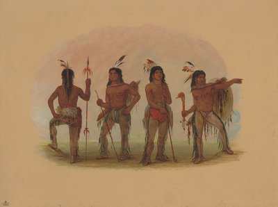 Cuatro guerreros Navajo, 1861-1869 de George Catlin
