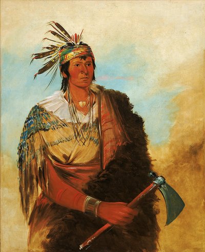Go-to-ków-páh-ah, Se mantiene por sí mismo, un distinguido valiente de George Catlin