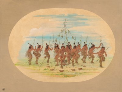 Danza del maíz verde - Minatarrees de George Catlin