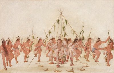 Danza del Maíz Verde, Hidatsa de George Catlin