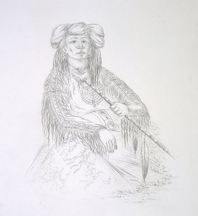 Ha-wan-je-tah (El Cuerno Único) 1852 de George Catlin