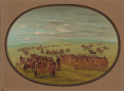 Carreras de caballos - Minatarrees, 1861-1869 de George Catlin