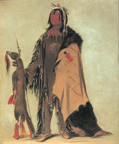 In-ne-ó-cose, hijo de Búfalo, un guerrero de George Catlin