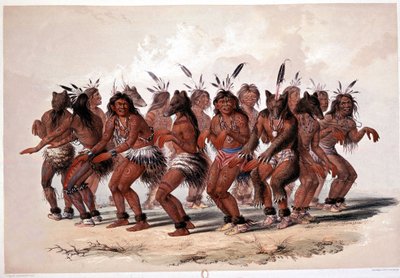 Danza del oso indio - litografía de Georges Catlin de George Catlin