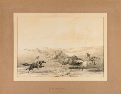 Indios cazando búfalos--no. 29 de George Catlin