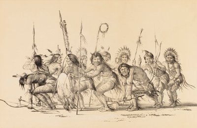 Indios en círculo, bailando--no. 30 de George Catlin