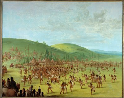 Juego de pelotas entre los indios de George Catlin