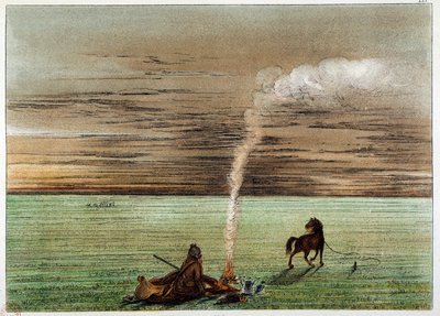 Indios de América: Catlin pintado por él mismo con su caballo Charley de George Catlin