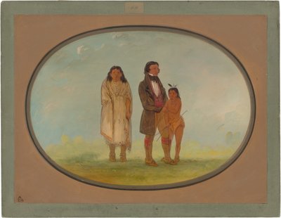 Jefe Kaskaskia, su madre y su hijo de George Catlin