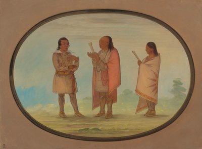 Indios Kickapoo predicando y rezando, 1861-1869 de George Catlin