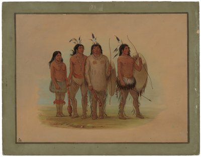 Jefe Kiowa, su Esposa y Dos Guerreros de George Catlin