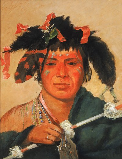 Ko-mán-i-kin-o-haw, Ballenita, una valiente de George Catlin