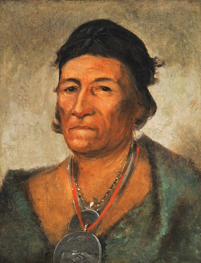 Ko-mán-i-kin, Gran Ola, un jefe viejo y distinguido, 1831 de George Catlin
