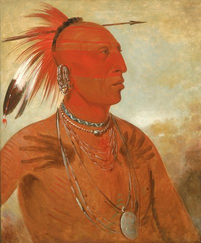 La-wáh-he-coots-la-sháw-no, Jefe Valiente, un Skidi (Lobo) Pawnee de George Catlin