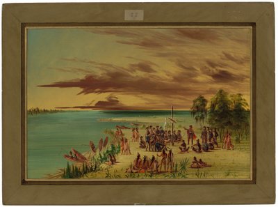 La Salle reclamando Luisiana para Francia. 9 de abril de 1682 de George Catlin