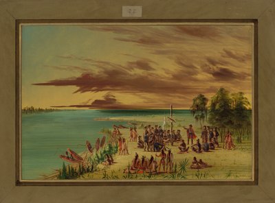 La Salle reclamando Luisiana para Francia, 9 de abril de 1682, 1847-48 de George Catlin