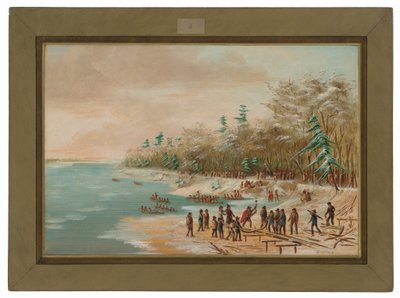 La Salle colocando el primer perno para el Griffin. 26 de enero de 1679 de George Catlin