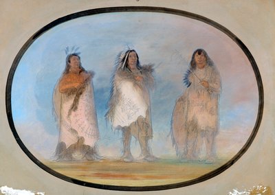 Oso Pequeño, Viento Empinado, El Perro; Tres Guerreros Distinguidos de la Tribu Sioux de George Catlin