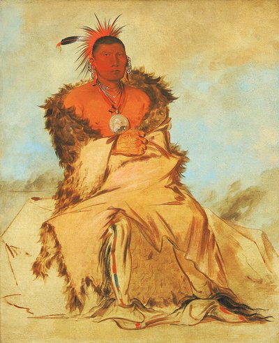 Loo-rá-wée-re-coo, Pájaro que va a la guerra, un Pawnee Tapage de George Catlin