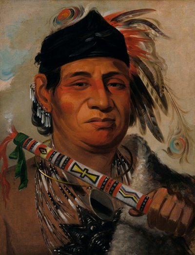 Mah-kée-mee-teuv, Oso Grizzly, Jefe de la Tribu, 1831 de George Catlin