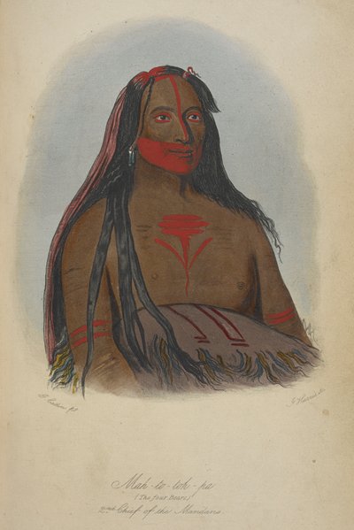 Mah-to-toh-pa (los cuatro osos) 2º jefe de los mandanes. de George Catlin