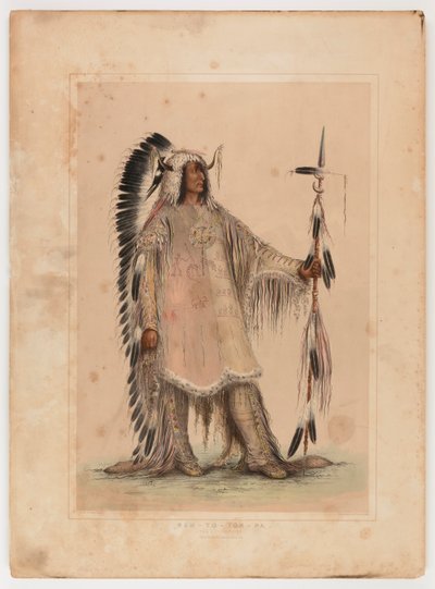 Mah-to-toh-pa, el Jefe Mandan de George Catlin