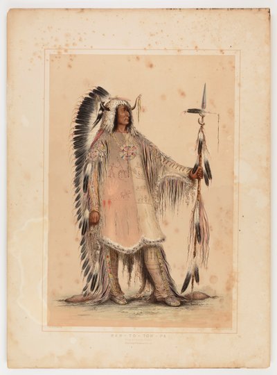 Mah-to-toh-pa, el Jefe Mandan de George Catlin