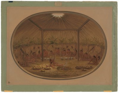 Ceremonia Mandan - El agua se hunde de George Catlin