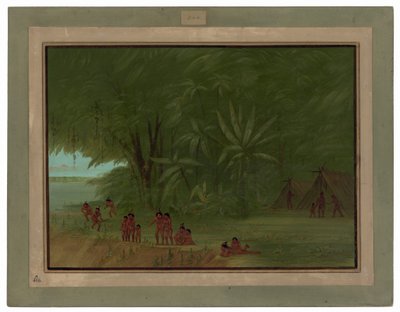 Campamento de los Mauhees de George Catlin