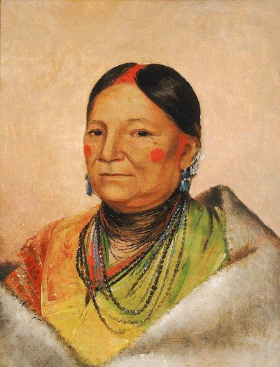 Mee-chéet-e-neuh, Hombro de Oso Herido, Esposa del Jefe de George Catlin