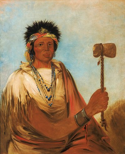 Men-són-se-ah, Mano Izquierda, un guerrero de George Catlin