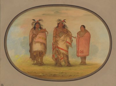 Jefe Menomonie, Su Esposa y Hijo de George Catlin